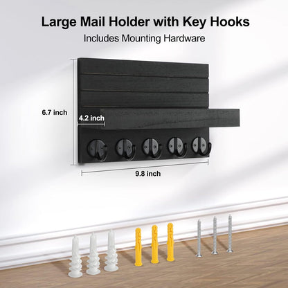 Stylish Rustic Key Holder with Shelf - Perfect for Organizing Keys, Bags, and Coats in Your Entryway